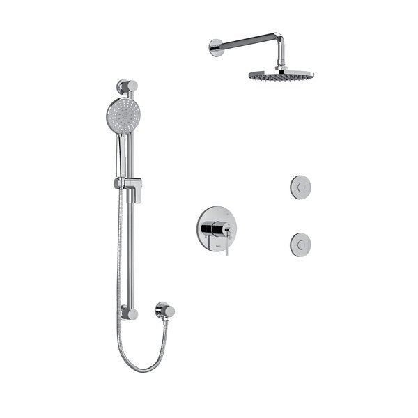Riobel GS 3-Way Shower System, Hand Shower Rail, Elbow Supply, Shower Head and 2 Body Jets KIT3545GS