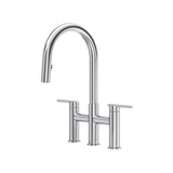 Riobel Lateral LT400 Bridge Pull-Down Kitchen Faucet With C-Spout