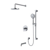 Riobel Arca 3-Way Shower System Trim with Hand Shower Rail, Shower Head and Spout TKIT1345AA-CW