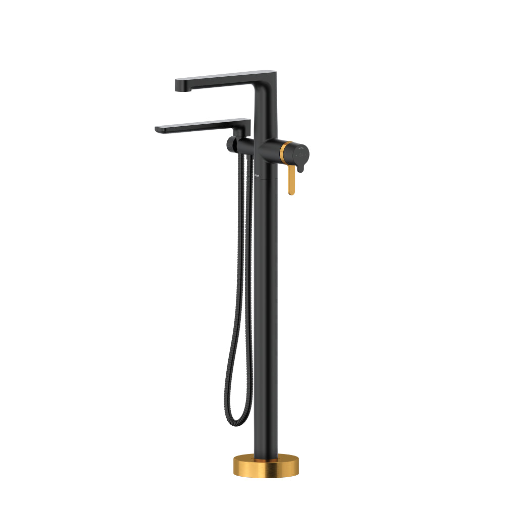 Riobel Nibi TNB39 2-Way Type T Thermostatic Coaxial Floor-Mount Tub Filler With Handshower Trim (Without Rough-in)