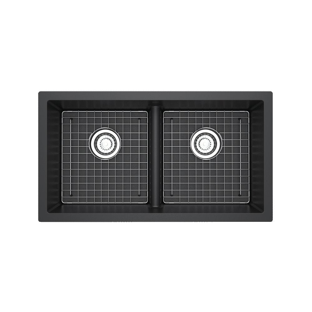 Riobel Fonsa FAUM3318LD 33" Double Bowl Undermount Quartz Kitchen Sink