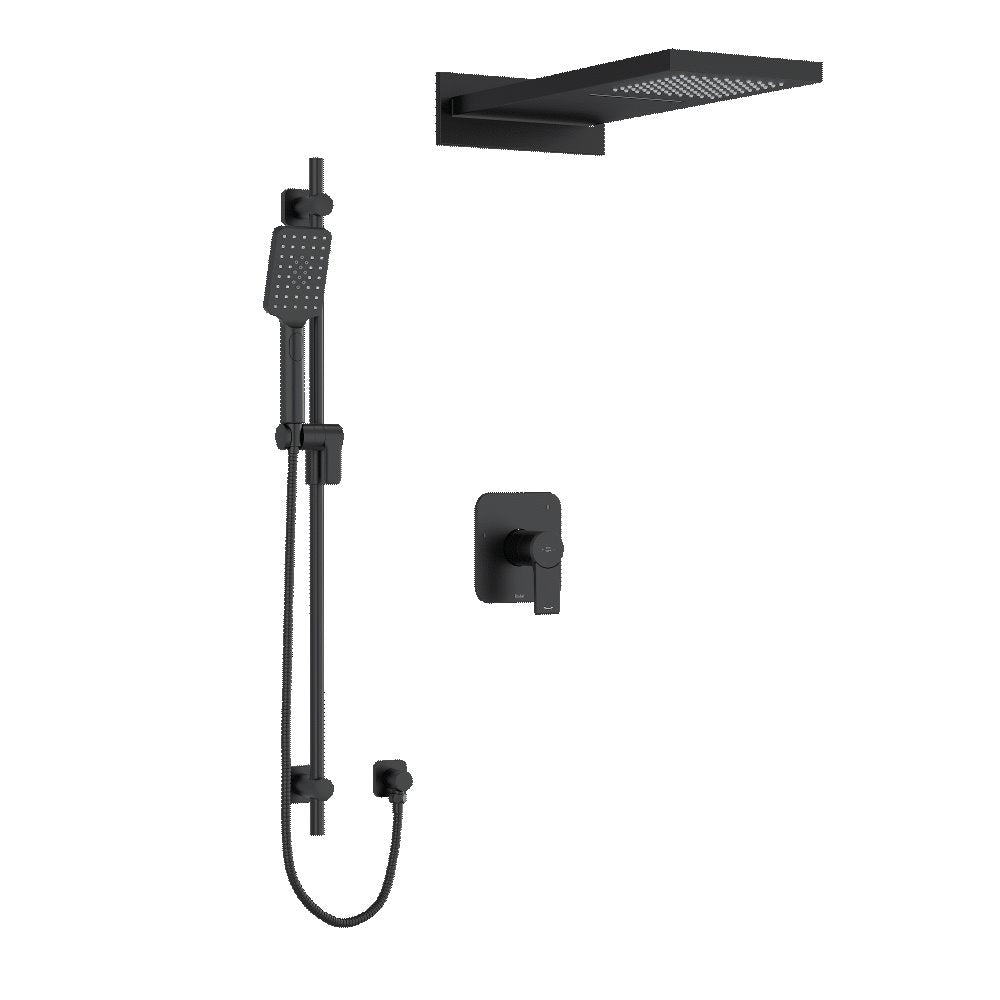 Riobel Fresk 3-Way Shower System with Hand Shower Rail and Rain and Cascade Shower Head KIT2745FR
