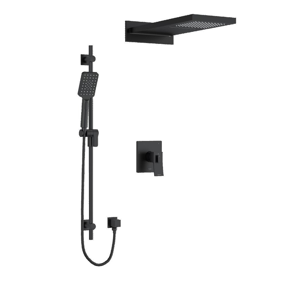 Riobel Zendo 3-Way Shower System with Hand Shower Rail and Rain and Cascade Shower Head KIT2745ZOTQ