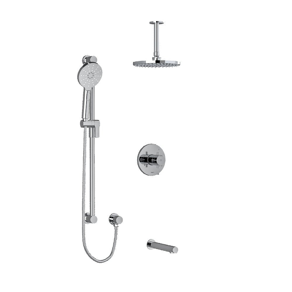 Riobel Riu 3-Way Shower System Trim with Hand Shower Rail, Shower Head and Spout TKIT1345RUTMKN