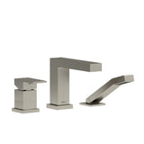 Riobel Kubik TUS16 3-piece Type P (pressure balance) deck-mount tub filler with hand shower trim (Without Rough-in)