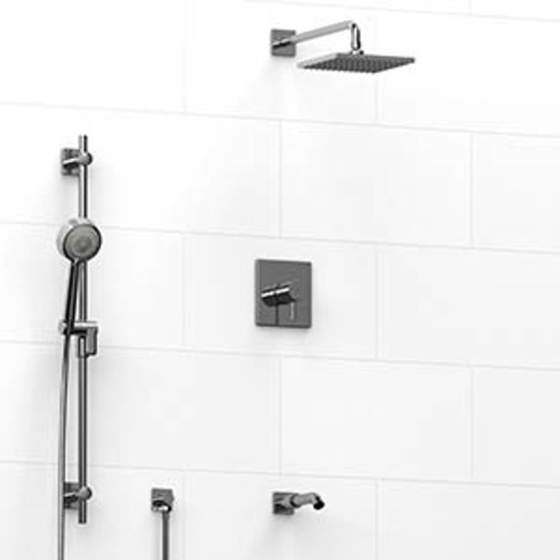 Riobel Pallace KIT1345PATQ Type TP thermostaticpressure balance 0.5 coaxial 3-way system with hand shower rail shower head and s - Standard