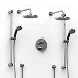 Riobel KIT1483MA Type TP thermostaticpressure balance 0.75 double coaxial system with 2 hand shower rails 2 shower arms and 2...