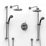 Riobel KIT1483PR Type TP thermostaticpressure balance 0.75 double coaxial system with 2 hand shower rails 2 shower arms and 2...