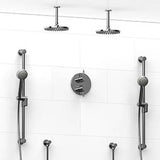 Riobel Sylla KIT1483SYTM Type TP thermostaticpressure balance 0.75 double coaxial system with 2 hand shower rails 2 shower arms