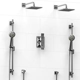Riobel Zendo KIT1483ZOTQ Type TP thermostaticpressure balance 0.75 double coaxial system with 2 hand shower rails 2 shower arms