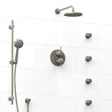 Riobel KIT483CSTM Type TP thermostaticpressure balance 0.75 double coaxial system with hand shower rail 4 body jets and showe...