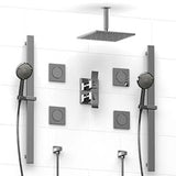 Riobel KIT5783 Type TP thermostaticpressure balance 0.75 double coaxial system with 2 hand shower rails 4 body jets and showe...