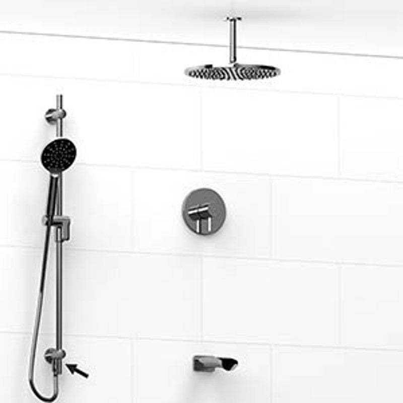 Riobel KIT7545 Type TP thermostaticpressure balance 0.5 coaxial 3-way system hand shower rail with built-in elbow supply show...