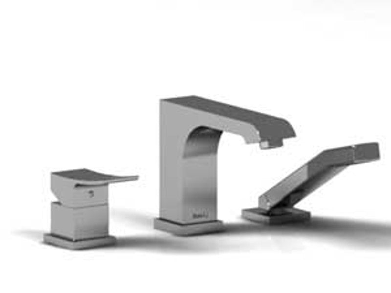 Riobel Zendo ZO10 3-piece deck-mount tub filler with hand shower