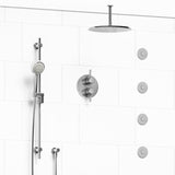 Riobel Momenti KIT483MMRDJ Type T/P 3/4 inch double coaxial system with hand shower rail, 4 body jets and shower head