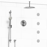 Riobel Momenti KIT483MMRDX Type T/P 3/4 inch double coaxial system with hand shower rail, 4 body jets and shower head