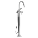 Riobel Momenti TMMRD39L 2-way Type T (thermostatic) coaxial floor-mount tub filler with hand shower (Without Rough-in)