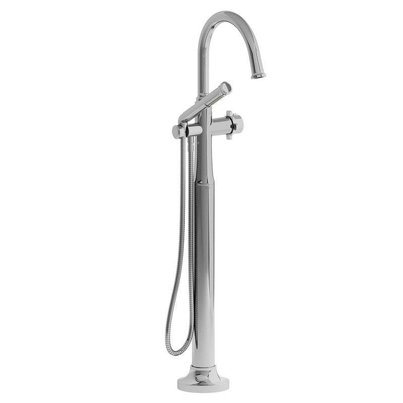 Riobel Momenti TMMRD39X 2-way Type T (thermostatic) coaxial floor-mount tub filler with hand shower (Without Rough-in)