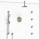 Riobel Edge KIT446EDTM Type TP thermostaticpressure balance double coaxial system with hand shower rail 4 body jets and shower h