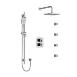 Riobel Equinox Type TP thermostaticpressure balance double coaxial system with hand shower rail 4 body jets and shower