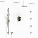 Riobel Momenti KIT446MMRDL Type T/P double coaxial system with hand shower rail, 4 body jets and shower head