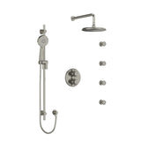 Riobel Momenti KIT446MMRDX Type T/P double coaxial system with hand shower rail, 4 body jets and shower head