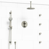 Riobel Momenti KIT446MMRDX Type T/P double coaxial system with hand shower rail, 4 body jets and shower head
