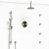 Riobel Momenti KIT446MMRDX Type T/P double coaxial system with hand shower rail, 4 body jets and shower head