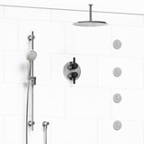 Riobel Momenti KIT483MMRDJ Type T/P 3/4 inch double coaxial system with hand shower rail, 4 body jets and shower head