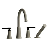 Riobel Momenti MMRD12J 4-piece deck-mount tub filler with hand shower