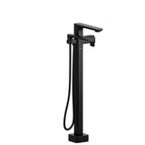 Riobel Equinox TEQ39 2-way Type T (thermostatic) coaxial floor-mount tub filler with hand shower trim (Without Rough-in)