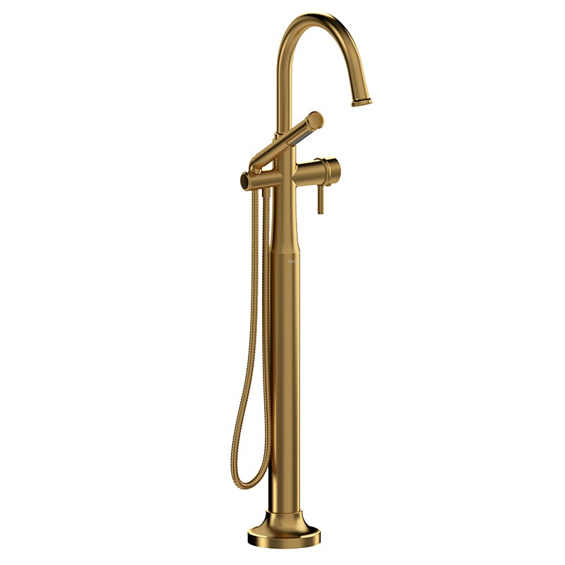 Riobel Momenti TMMRD39L 2-way Type T (thermostatic) coaxial floor-mount tub filler with hand shower (Without Rough-in)