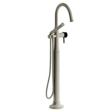 Riobel Momenti TMMRD39L 2-way Type T (thermostatic) coaxial floor-mount tub filler with hand shower (Without Rough-in)