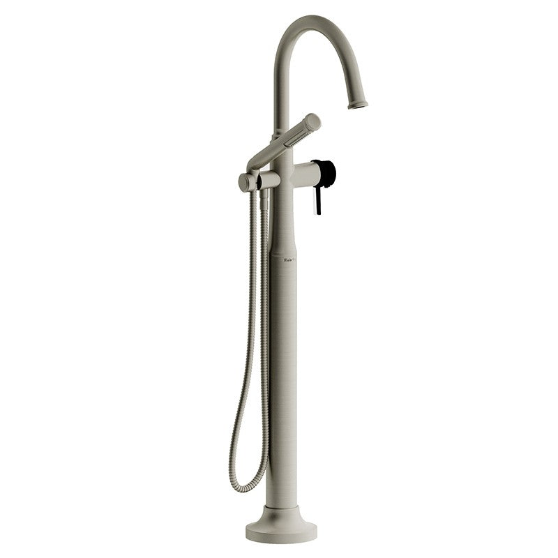 Riobel Momenti TMMRD39L 2-way Type T (thermostatic) coaxial floor-mount tub filler with hand shower (Without Rough-in)