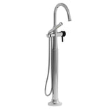 Riobel Momenti TMMRD39L 2-way Type T (thermostatic) coaxial floor-mount tub filler with hand shower (Without Rough-in)