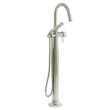 Riobel Momenti TMMRD39L 2-way Type T (thermostatic) coaxial floor-mount tub filler with hand shower (Without Rough-in)
