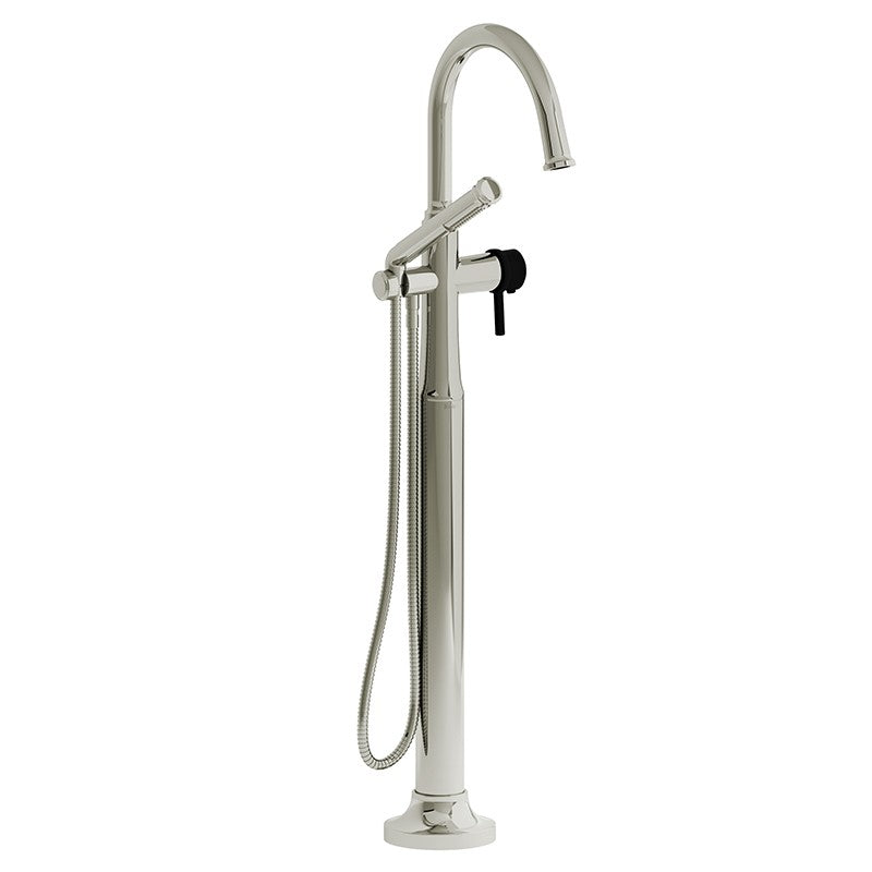 Riobel Momenti TMMRD39L 2-way Type T (thermostatic) coaxial floor-mount tub filler with hand shower (Without Rough-in)
