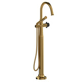 Riobel Momenti TMMRD39X 2-way Type T (thermostatic) coaxial floor-mount tub filler with hand shower (Without Rough-in)
