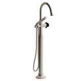 Riobel Momenti TMMRD39X 2-way Type T (thermostatic) coaxial floor-mount tub filler with hand shower (Without Rough-in)