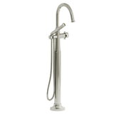 Riobel Momenti TMMRD39X 2-way Type T (thermostatic) coaxial floor-mount tub filler with hand shower (Without Rough-in)