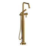 Riobel Momenti TMMSQ39J 2-way Type T (thermostatic) coaxial floor-mount tub filler with hand shower (Without Rough-in)