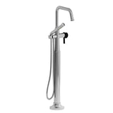 Riobel Momenti TMMSQ39J 2-way Type T (thermostatic) coaxial floor-mount tub filler with hand shower (Without Rough-in)