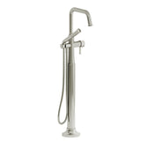 Riobel Momenti TMMSQ39J 2-way Type T (thermostatic) coaxial floor-mount tub filler with hand shower (Without Rough-in)
