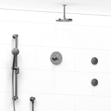 Riobel Riu KIT3545RUTM Type TP thermostaticpressure balance 0.5 coaxial 3-way system with hand shower rail shower head and spout - Cross Handle