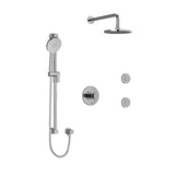 Riobel Riu KIT3545RUTM Type TP thermostaticpressure balance 0.5 coaxial 3-way system with hand shower rail shower head and spout - Cross Handle