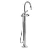 Riobel Momenti TMMRD39 2-way Type T (thermostatic) coaxial floor-mount tub filler with hand shower (Without Rough-in)