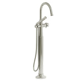 Riobel Momenti TMMRD39 2-way Type T (thermostatic) coaxial floor-mount tub filler with hand shower (Without Rough-in)