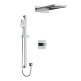 Riobel Reflet KIT2745RF Type T/P (thermostatic/pressure balance) ½" coaxial 3-way system with hand shower rail and rain and casc