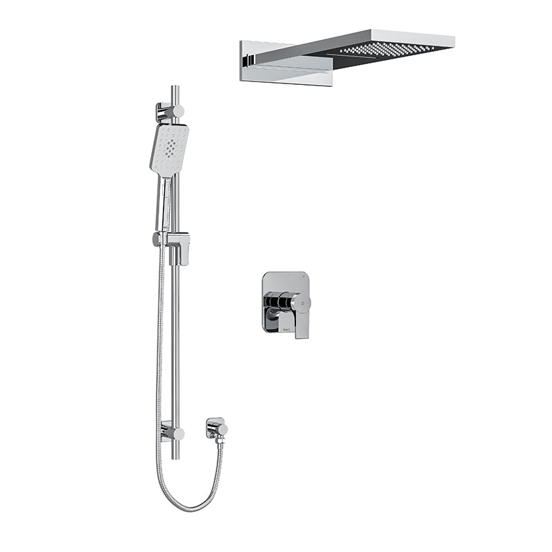 Riobel Fresk 3-Way Shower System with Hand Shower Rail and Rain and Cascade Shower Head KIT2745FR
