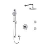 Riobel GS KIT3545GS Type T/P (thermostatic/pressure balance) ½" coaxial 3-way system, hand shower rail, elbow supply, shower hea